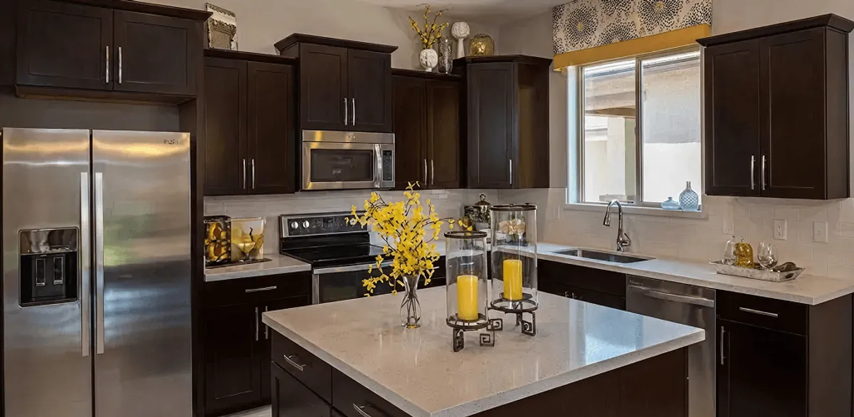 Cabinet painting results with freshly painted kitchen cabinets in Anchorage, AK